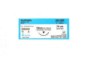 نخ بخیه سیلک 3/0 سوپا Supa مدل سوپاسیل SUPASIL