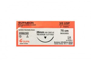 نخ بخیه ویکریل 3/0 سوپا Supa مدل سوپابن SUPABON